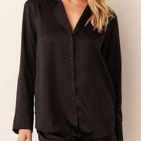 Charlotte Luxe Satin PJ Set in Black