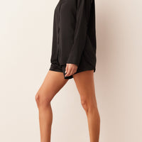 Charlotte Luxe Satin PJ Set in Black