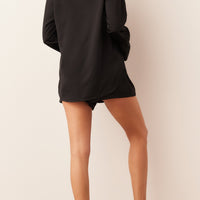 Charlotte Luxe Satin PJ Set in Black