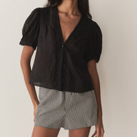 BRIGITTA TOP -- BLACK
