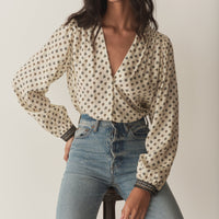 CANDACE TOP -- RIVIERA FOULARD