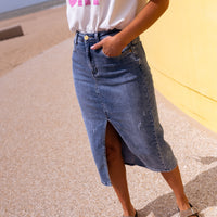 Denim Cameo Skirt