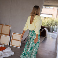Green and Ecru Sax Zebra Print Skirt