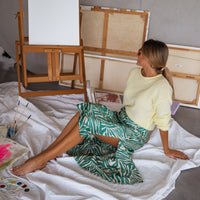 Green and Ecru Sax Zebra Print Skirt