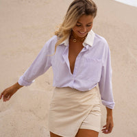 Beige Linen Matheo Skort