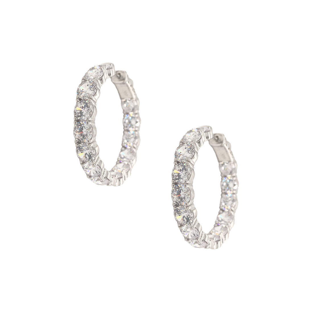 Round Crystal Hoop Earrings