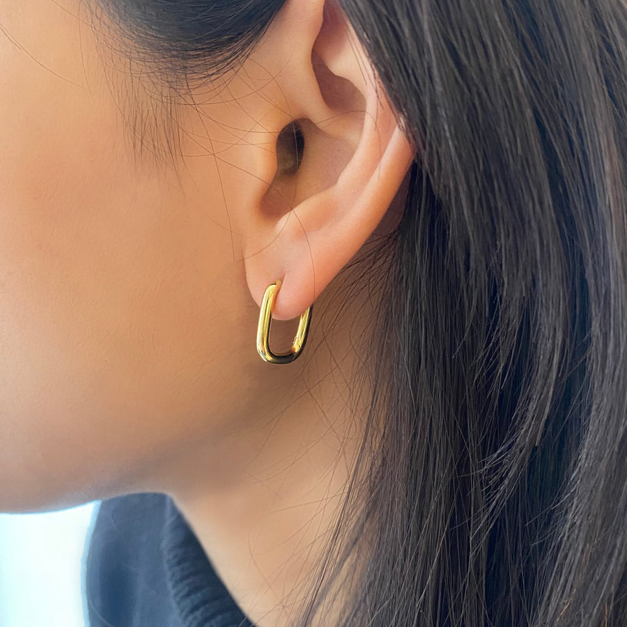 Rectangle Huggie Earrings