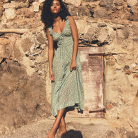 EMMARETTA DRESS -- PERIDOT TEA FLORAL