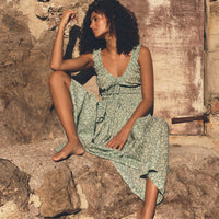 EMMARETTA DRESS -- PERIDOT TEA FLORAL