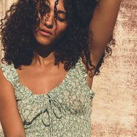 EMMARETTA DRESS -- PERIDOT TEA FLORAL