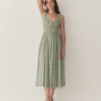 EMMARETTA DRESS -- PERIDOT TEA FLORAL