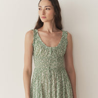 EMMARETTA DRESS -- PERIDOT TEA FLORAL