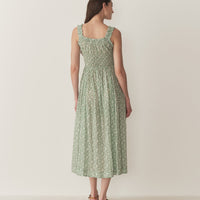 EMMARETTA DRESS -- PERIDOT TEA FLORAL