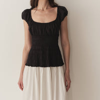 ENYA DRESS -- BLACK AND SALT