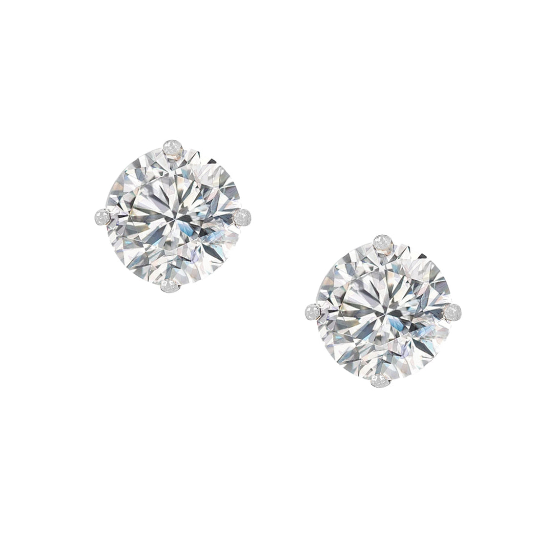14K Faux Diamond Stud Earrings