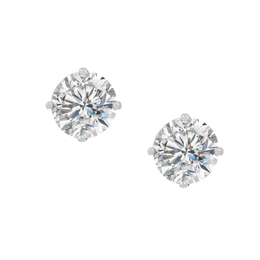 14K Faux Diamond Stud Earrings