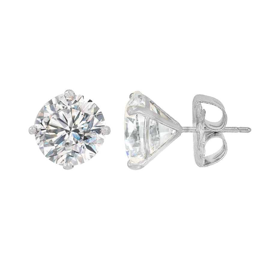 14K Faux Diamond Stud Earrings