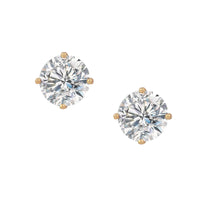 14K Faux Diamond Stud Earrings