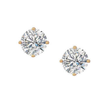 14K Faux Diamond Stud Earrings