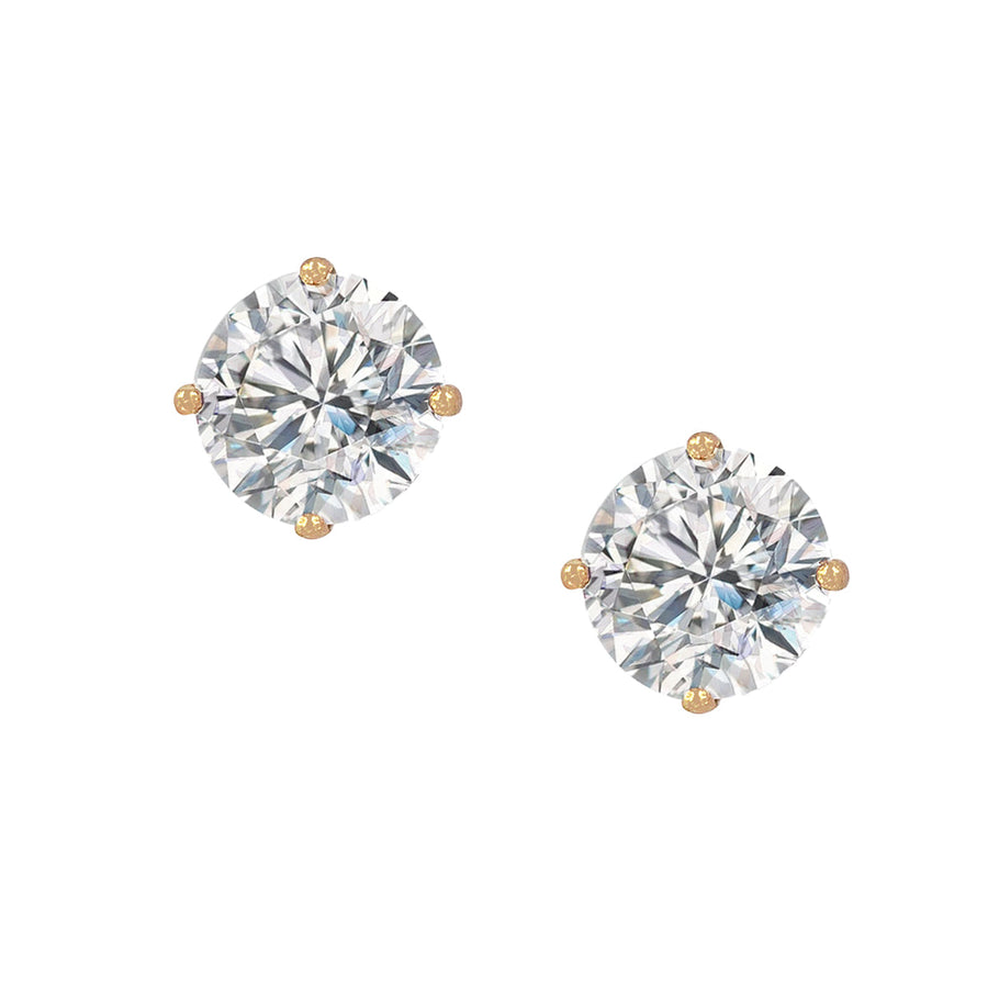 14K Faux Diamond Stud Earrings