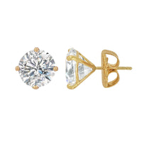 14K Faux Diamond Stud Earrings