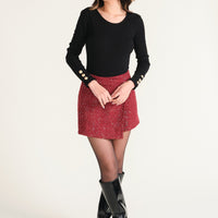 Burgundy Simon Tweed Skort