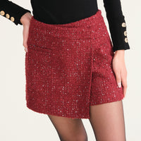 Burgundy Simon Tweed Skort