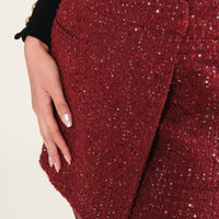 Burgundy Simon Tweed Skort