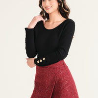 Burgundy Simon Tweed Skort