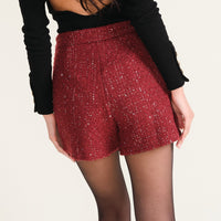 Burgundy Simon Tweed Skort