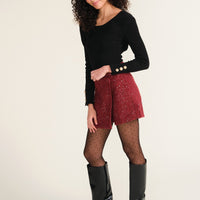Burgundy Simon Tweed Skort