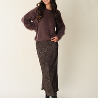 Chocolate and Black Leopard Ben Skirt