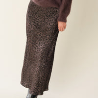 Chocolate and Black Leopard Ben Skirt