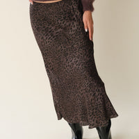 Chocolate and Black Leopard Ben Skirt
