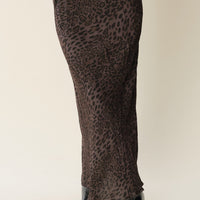 Chocolate and Black Leopard Ben Skirt