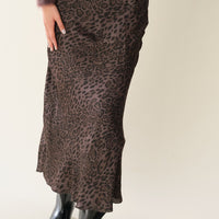 Chocolate and Black Leopard Ben Skirt