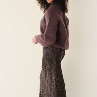 Chocolate and Black Leopard Ben Skirt