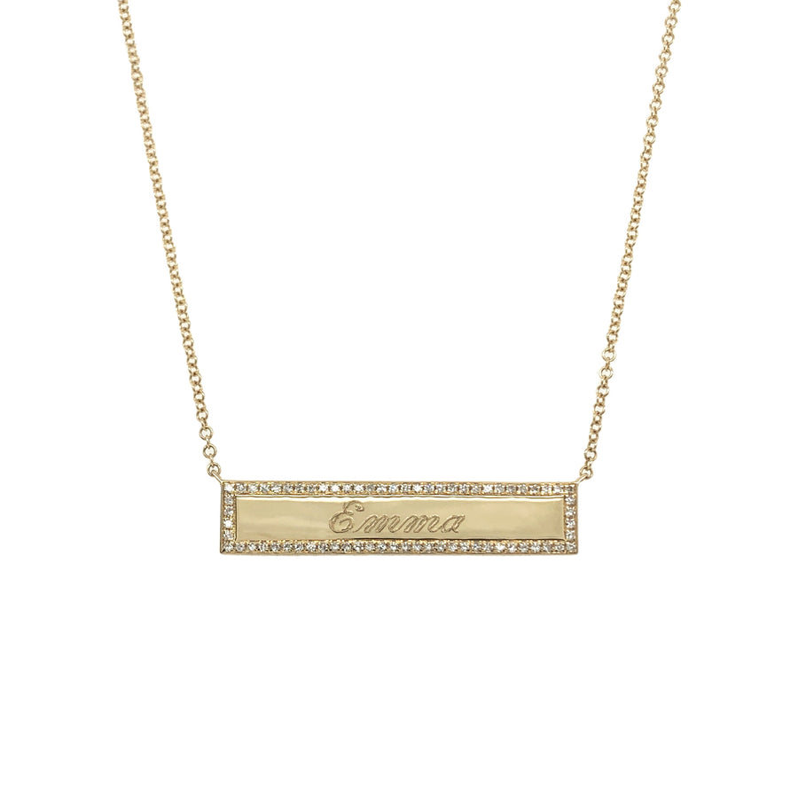 Diamond Bar Pendant Necklace