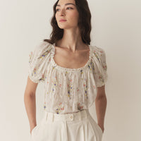 FREDERICA TOP -- PAINTED BOUQUET