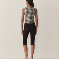 HAYDEN TOP -- BLACK MARILYN GINGHAM
