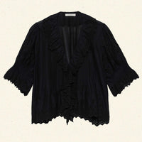 HENRI TOP -- BLACK EYELET