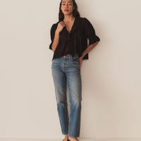 HENRI TOP -- BLACK EYELET