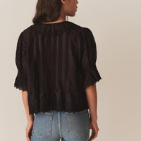 HENRI TOP -- BLACK EYELET