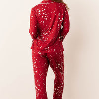 Winter Cloud Jersey PJ Set in Red Stars