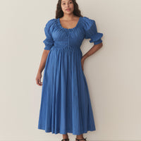 ISCHIA DRESS -- CORFU BLUE