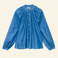 JULIENNE TOP -- SANTORINI BLUE