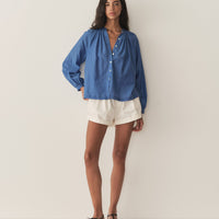 JULIENNE TOP -- SANTORINI BLUE