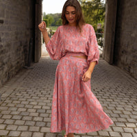 Pink Patterned Larou Skirt