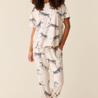 Maddie Cloud Jersey PJ Set in Animalia (Color Variation)