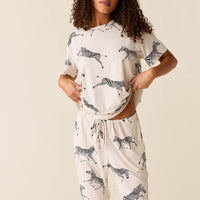 Maddie Cloud Jersey PJ Set in Animalia (Color Variation)